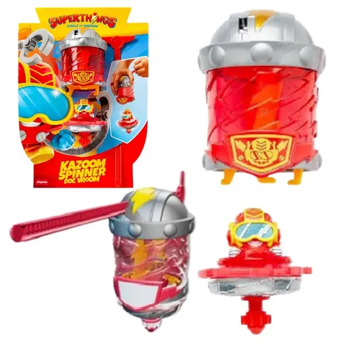Figurka Magicbox Spinner Superthings Kazoom Doc Vroom Czerwony Kręcąca Się Zabawka Dla Dzieci Z Figurką