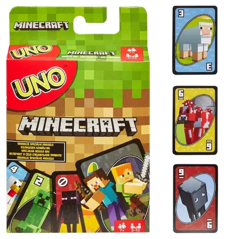 OUTLET! Uno Minecraft Gra Karciana Rodzinna Karty 7+