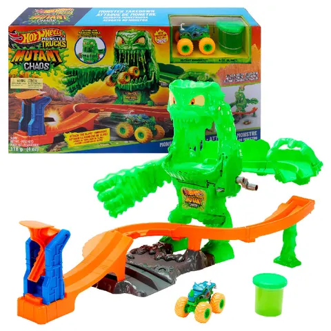 Hot Wheels Monster Trucks Mutant Chaos Starcie Z Potworem Zestaw Dla Dzieci 4+