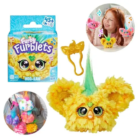 Interaktywny Furby Furblets Żółta Maskotka Hoo-Lah Interaktywna Zabawka Dla Dzieci 6+