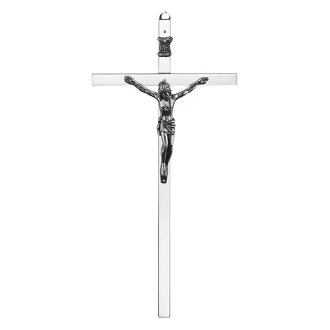 Krzyż wiszący nikiel srebrny 18 cm