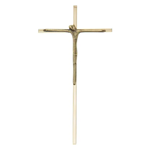 Krzyż wiszący mosiądz złoty 15,5 cm