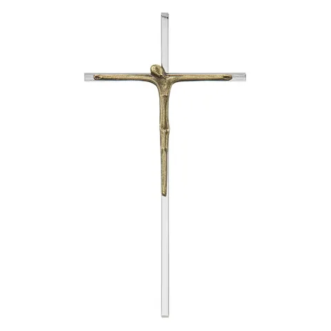KRZYŻ WISZĄCY STYLOWY NIKIEL 15,5/8CM