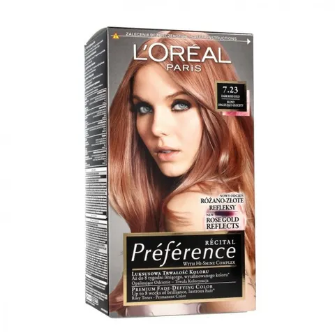 LOREAL PARIS PREFERENCE Farba do włosów 7.23 BALI - BLOND OPALIZUJĄCO ZŁOCISTY