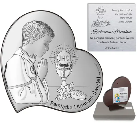 OBRAZEK KOMUNIA CHŁOPIEC PAMIĄTKA I KOMUNII ŚWIĘTEJ SERCE 10x10