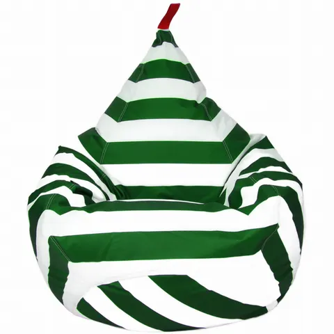 Puf TIPI XL paski biało-zielone