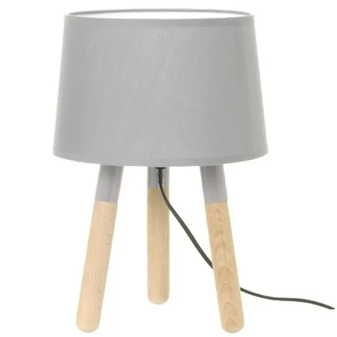 Lampa stołowa ORBIT wood jasny szary
