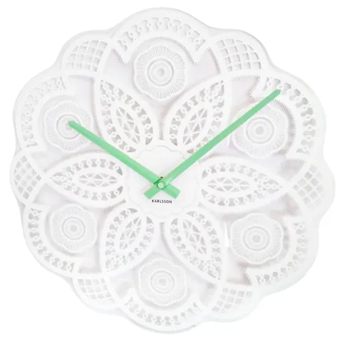 Zegar ścienny LACE CUT OUT biały