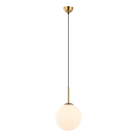 Lampa sufitowa DEORE 1xE27 brązowa kula biała 25cm Italux PND-5578-1M-BRO-BK