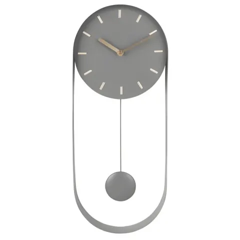 Zegar ścienny z wahadłem PENDULUM CHARM szary