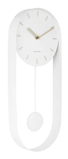 Zegar ścienny z wahadłem PENDULUM CHARM biały