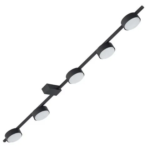 Czarna lampa sufitowa na korytarz podłużna listwa i okrągłe reflektory Nowodvorski 8262 Pills V 5xGX53 98cm