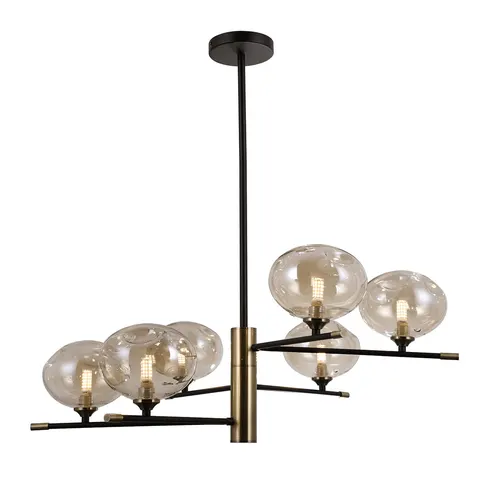 Lampa sufitowa MESTA 6xG9 czarna złota Italux PND-58856-6-MB-AB