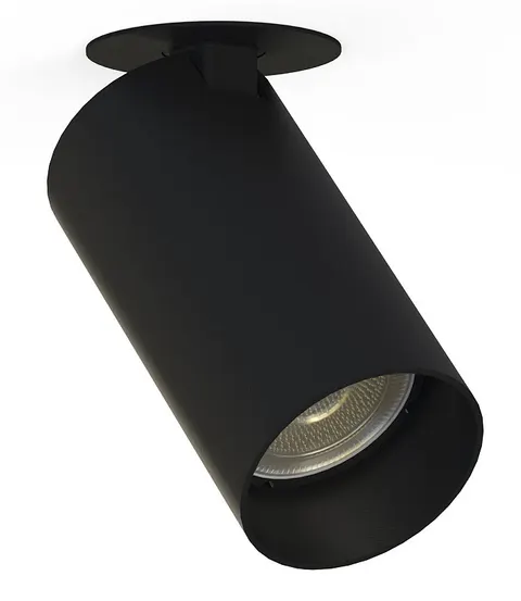 Czarna lampa podtynkowa wpustowa z wystającym reflektorem Nowodvorski 7833 Mono Surface GU10