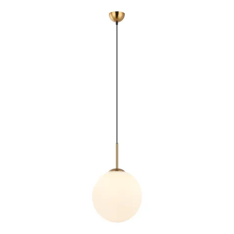 Lampa sufitowa DEORE 1xE27 brąz antyczny kula biała 30cm Italux PND-5578-1L-BRO