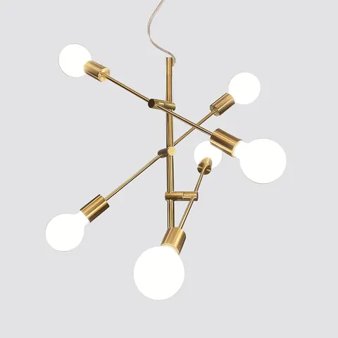 Lampa sufitowa SERPO 6x40W mosiądz industrialna Italux PND-0188-6-BRS
