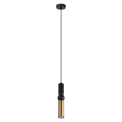 Lampa sufitowa ISIDORA 1xGU10 czarna antyczny brąz Italux PND-14290-1-BRO-BK