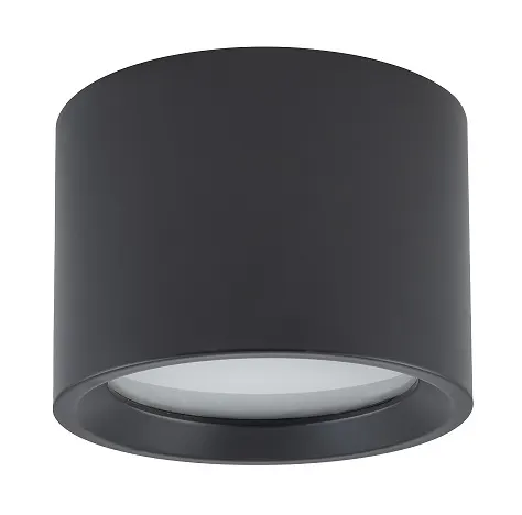 Czarna lampa sufitowa punktowa walec do łazienki Nowodvorski 10484 Bol Black GX53 IP54 8,5cm x 6,5cm