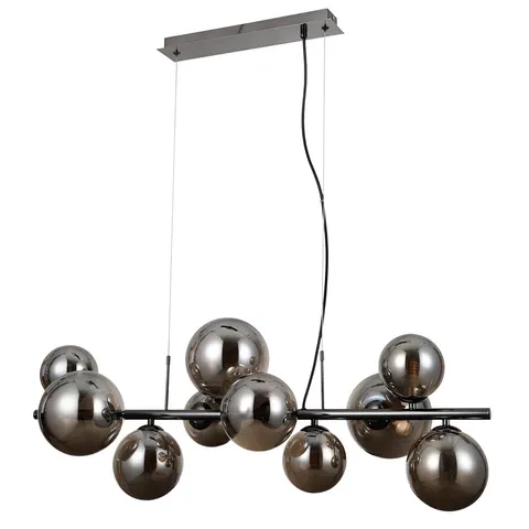 Lampa sufitowa CANELLO 10xG9 czarny chrom Kule dymione Italux PND-406007-10A-BCR