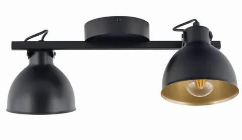 Lampa sufitowa MARS 2xE27 60W czarna złota plafon Sigma 32268