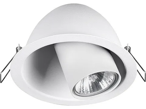 Biała lampa podtynkowa z reflektorem w zagłębieniu Nowodvorski 9378 Dot GU10 13,7cm