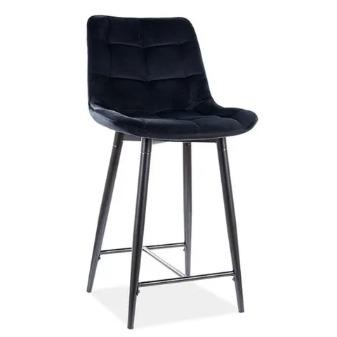 Półhoker, krzesło barowe Chic H-2 velvet czarny