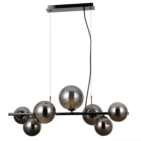 Lampa sufitowa CANELLO 7xG9 czarny chrom Kule dymione Italux PND-406007-7A-BCR