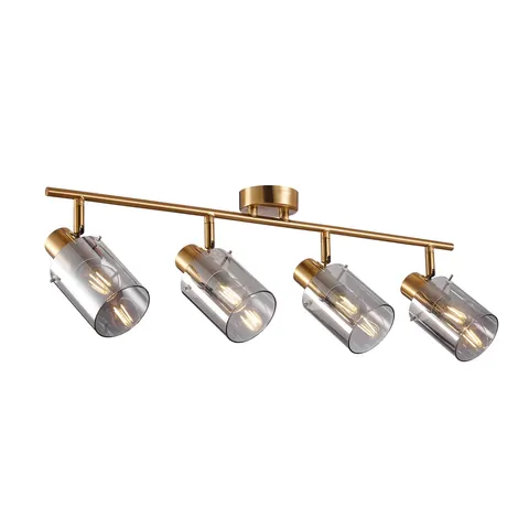 Lampa sufitowa SARDO mosiądz dymione klosze 4xE14 Italux plafon SPL-5581-4-BRO-SG