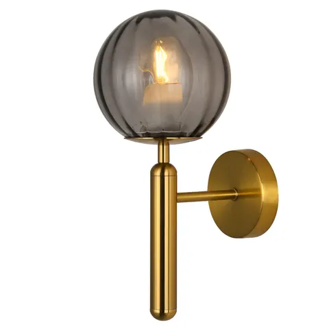 Kinkiet, lampa ścienna RAVENA mosiężny, dymiony