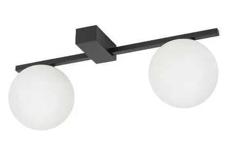 Lampa ścienna czarny stelaż i biała szklana kula Nowodvorski 10300 Pik II 2xG9