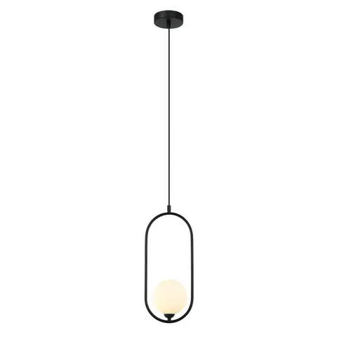 Lampa sufitowa LUPUS 1xG9 czarna białe kule podwójna Italux PND-3965-1-BK