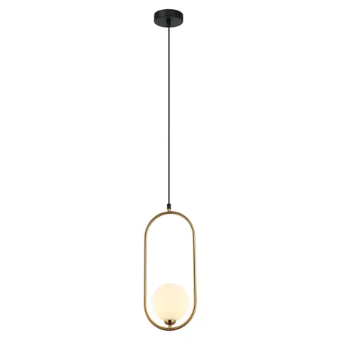 Lampa sufitowa LUPUS 1xG9 mosiądz białe kule podwójna Italux PND-3965-1-BRO