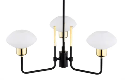 Lampa wisząca Żyrandol Ravello 6166 Argon 3xE14 7W Szkło/ Stal Lakierowana, Opal Mat/ Czarny