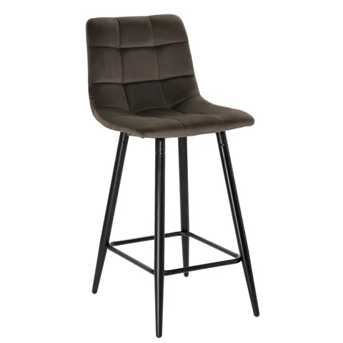 Hoker krzesło barowe 65 cm TORE velvet brązowe G-76
