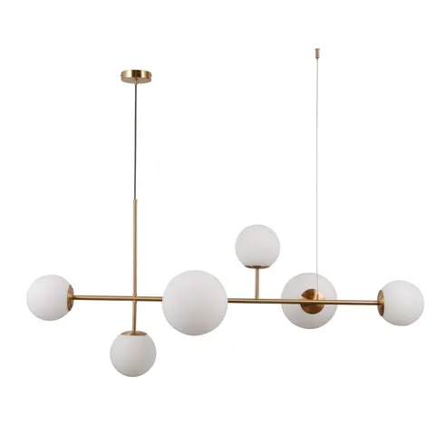 Lampa sufitowa VAILANTE 6xE27 + E14 mosiądz miodowy Kule nad stół do jadalni Italux PND-31221-6-HBR