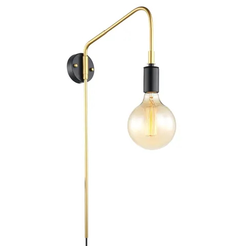 Lampa ścienna MALENE złota kinkiet Italux MBM3386/1 BK+GD