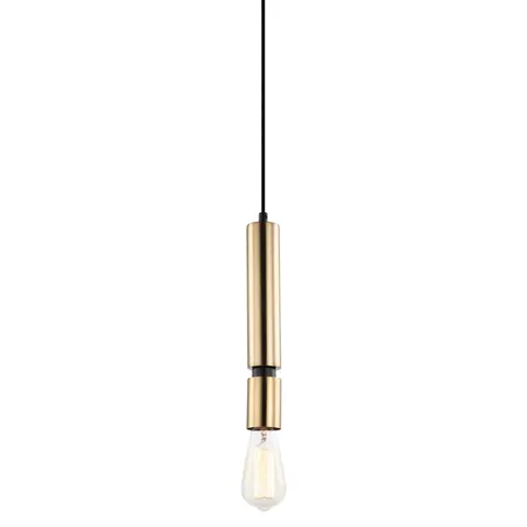Lampa sufitowa TORLA mosiądz 1xE27 Tuba wisząca Italux PEN-5041-1-BKBR