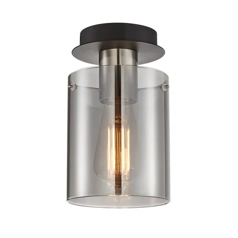 Lampa sufitowa, spot SARDO nikiel, szkło dymione
