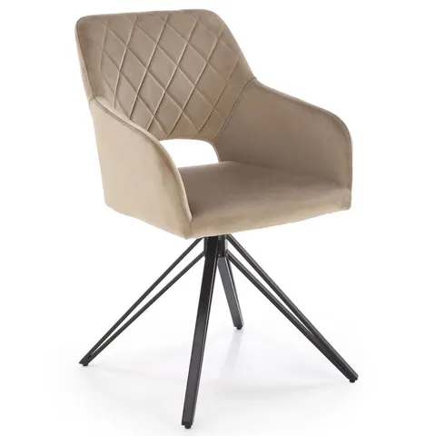 Krzesło obrotowe tapicerowane K535 velvet beż