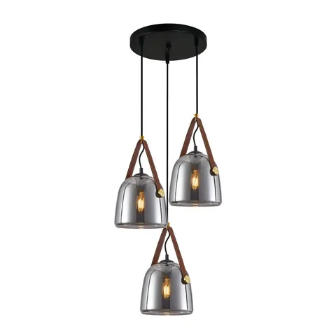 Lampa wisząca SOLTA 3 czarna, dymiona
