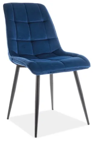 Krzesło tapicerowane CHIC velvet granatowy