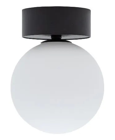 Lampa sufitowa biała szklana kula na czarnej rozecie Nowodvorski 10302 Kier S G9 12cm x 15,5cm
