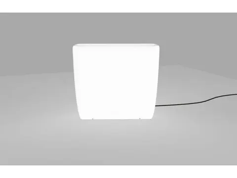 Biała zewnętrzna lampa stojąca świecąca donica Nowodvorski 9713 Flowerpot L 2xE27 IP44 69cm x 80cm
