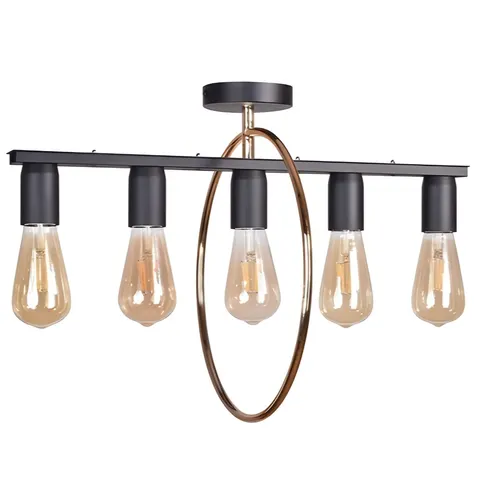 Lampa sufitowa ROLLO 5 czarny, złoty
