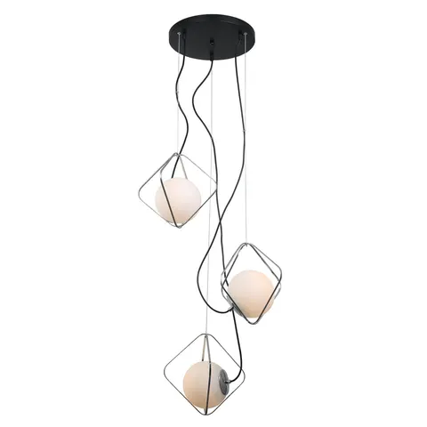 Lampa wisząca nowoczesna trzy kule w metalowym stelażu chrom Italux PEN-5696-3-BKCR Canto 3xE27