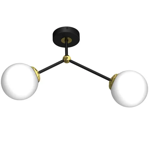 Lampa sufitowa JOY BLACK / GOLD 2xE14 | MLP7459 Milagro