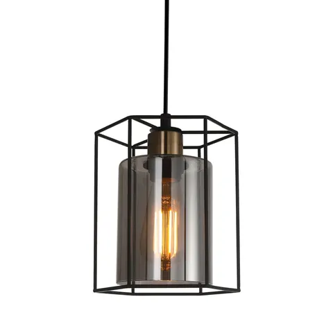 Lampa sufitowa KALULA 1x40W czarna Italux PND-78901-1-BK+SG