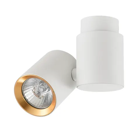 Reflektor Boston 1 biały ze złotym ringiem ruchomy LP-741/1W WH/GD Light Prestige