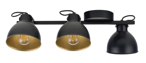 Lampa sufitowa MARS 3xE27 60W czarna złota plafon Sigma 32270
