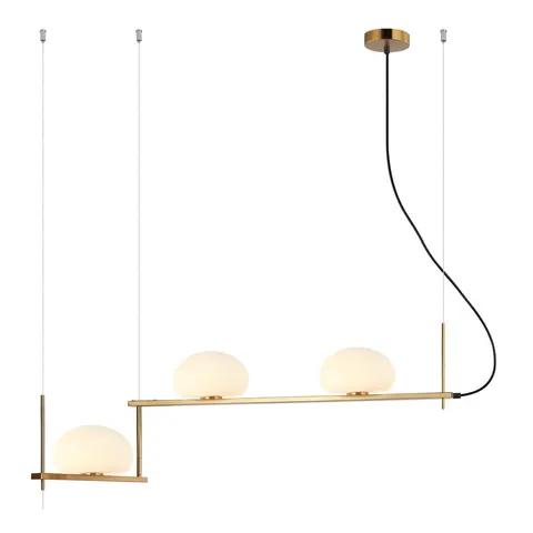 Lampa sufitowa KERNIO 3xG9 mosiądz kule Italux PND-357783-BRO+W